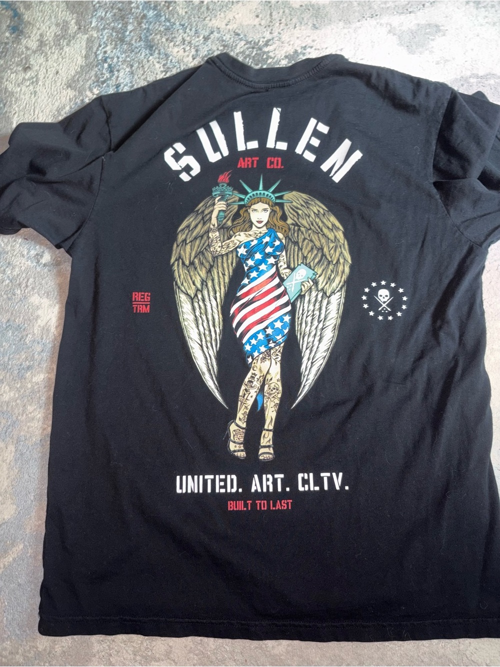 Sullen Art Collective Premium Black Graphic Tee - Large Lady Liberty